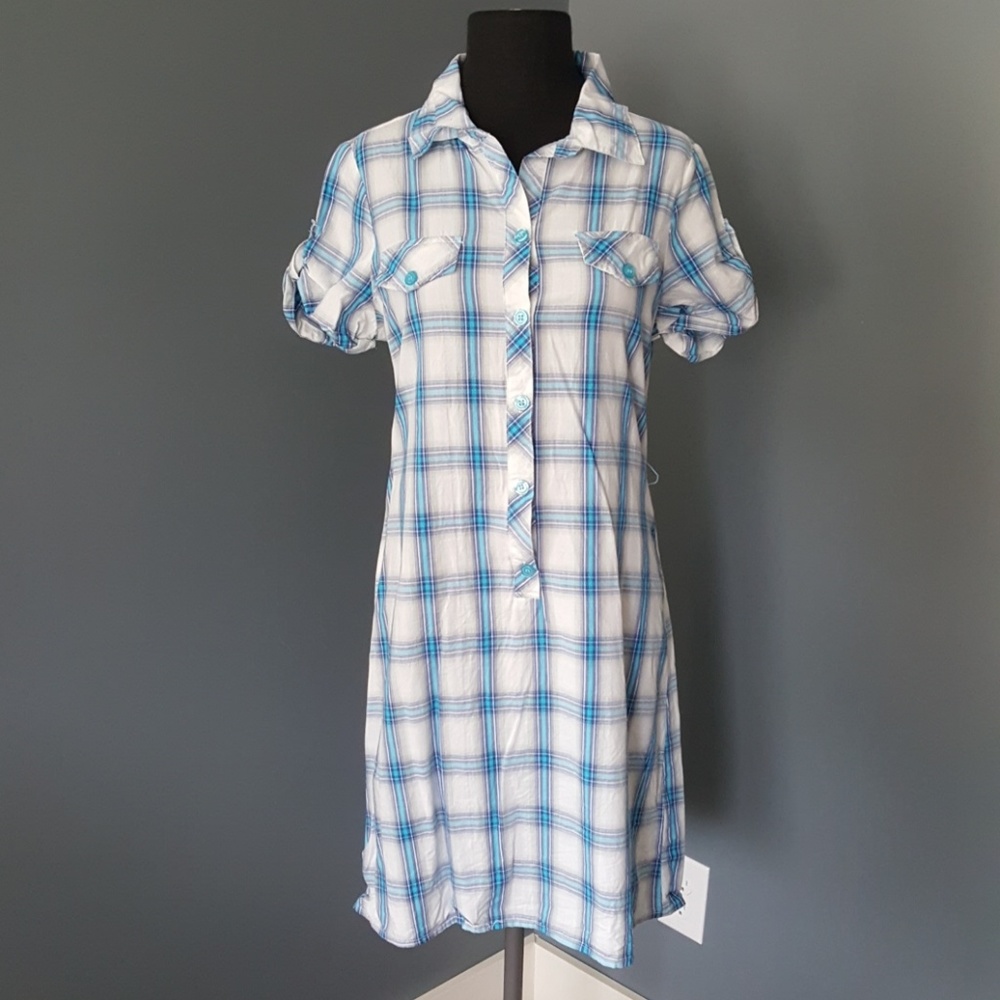 LEI Plaid button down dress